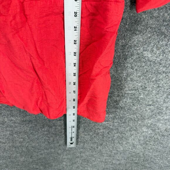 Maurices Blazer Women XL Red One Button Collared 3/4 Sleeve Rayon Pockets Casual - Picture 6 of 7